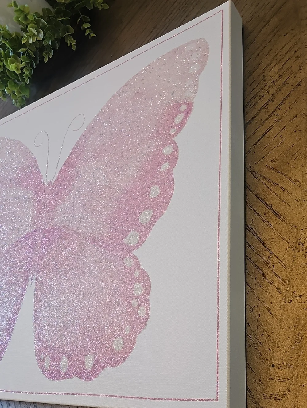 Pink Glitter Butterfly Wall Art